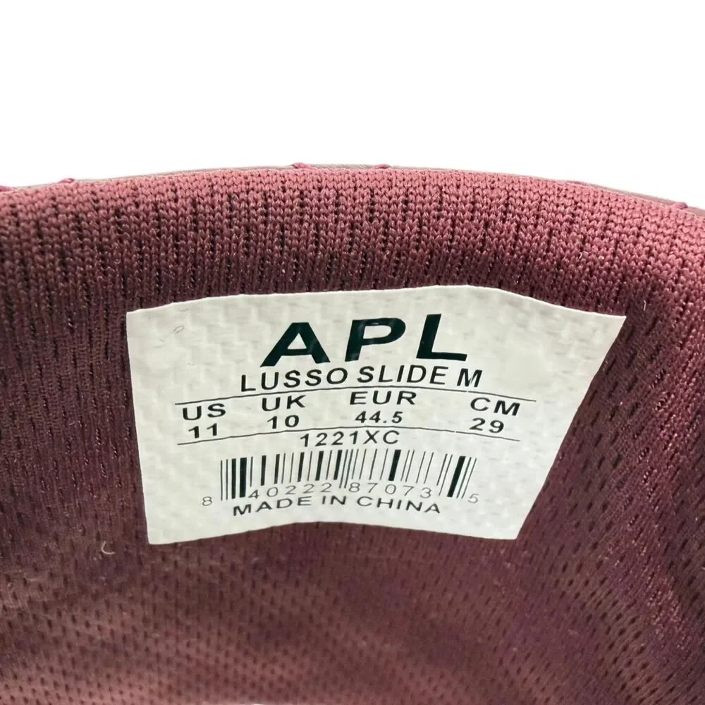 NEW APL Men's Nappa Leather Lusso Luxury Slide Burgundy/Creme Size 11